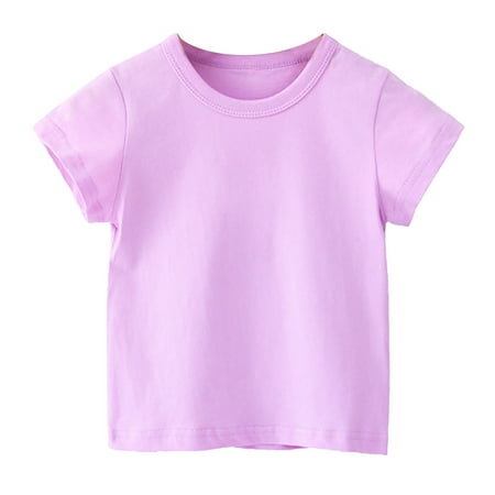 

Summer Cotton T Shirt For Kids Toddler Baby Boys Girl Comfortable Solid Color Short Sleeve Cotton T-shirt Top 12-18 Months