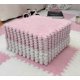 thumbnail image 2 of 10pcs Plush Foam Floor Mat Color Blocking Split Joint Interlocking Cuttable Soft Plush Rug for Bedroom Pink White, 2 of 4