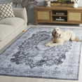 thumbnail image 5 of SAFAVIEH Tucson Rorie Medallion Machine Washable Area Rug, Dark Grey/Light Grey, 8' x 10', 5 of 13