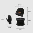thumbnail image 6 of Tnobhg 1 Set Men Winter Hat Scarf Gloves Set Thick Knitted Soft Warm Elastic Colorful Ear Protection Five Fingers Windproof Winter Outdoor Cycling Cap Neck Warp Gloves Set, 6 of 8