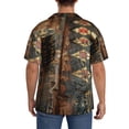 thumbnail image 3 of Lsque Vintage Poker Chips print Men's Cuban Collar Short Sleeve Shirt Summer Beachwear Casual Button Down Fashionable Vacation Leisure Shirt-X-Large, 3 of 7