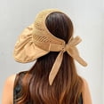 thumbnail image 3 of Awdenio Sunshade Hats Fisherman's Hat Women's Fashion Solid Color Weave Hollow Out With Windproof Cord Cap Sun Hat, 3 of 8