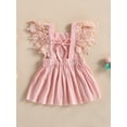 thumbnail image 4 of Bagilaanoe Toddler Baby Girl Summer Dress Lace Fly Sleeve A-line Dresses 3M 6M 9M 18M 24M 3T 4T Kids Casual Swing Sundress, 4 of 8