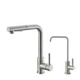 thumbnail image 3 of Stylish Single Handle Ht 12 ⅝” Brushed Stainless Steel Kitchen Faucet with 10 ½” Drinking Water Tap K130SK147S, 3 of 11