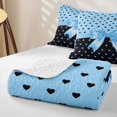 thumbnail image 4 of Erosebridal Blue Bowknot Ribbon Quilt King,Dreamy Princess Style King Coverlet Set For Girls Kids,3-Piece, 4 of 7