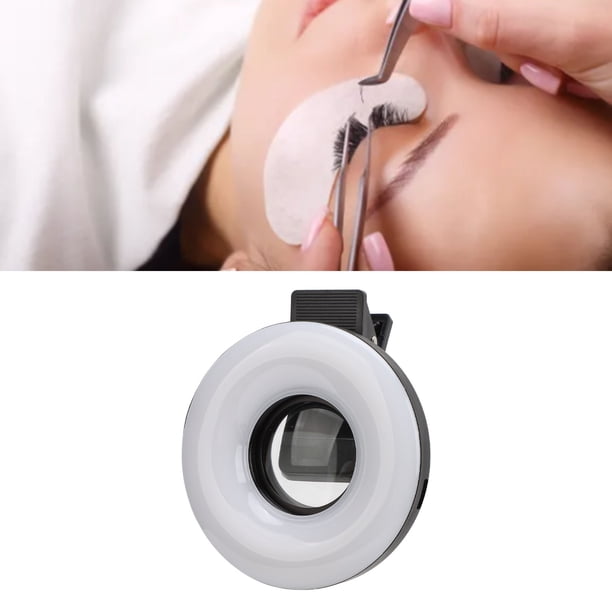 Lente Macro Con Zoom De 15x Para Teléfono Con Luz LED De Relleno, 3 Modos, 5 Niveles De Brillo, Recargable Por USB Para Fotografía De Pestañas, Joyas, Teléfonos Inteligentes Y