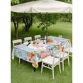 thumbnail image 3 of Outdoor Tablecloth with Umbrella Hole and Zipper, Easter Rectangle Table Cloth 60x84 Inch Waterproof Tablecloth, Spring Watercolor Bunny Eggs Flower Wood Grain Blue Picnic Table Cover for Patio, 3 of 7