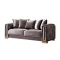 thumbnail image 5 of Impreza Thick Velvet Fabric 3PC Living Room Set Made With Wood in Gray, 5 of 13