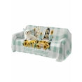 thumbnail image 2 of Yellow Sunflower Couch Cover for 2 Cushion Sofa, Gnomes Teal Checkered Farmhouse Art Washable Loveseat Sofa Covers Slipcover for Sectional Sofas L-Shaped, Couch Throw Cover 71"x118", 2 of 9