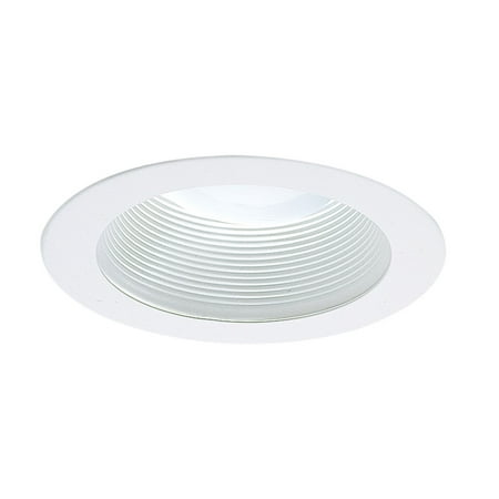 Glass Recessed Housing Trim - NICOR Lighting 4-Inch Recessed Baffle Trim for 4-Inch Housings, Single White Piece (19502SP)