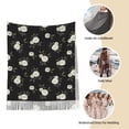 thumbnail image 6 of Cauagu Rose Flowers Print Women Wrap Shawl tassels Scarves Retro Scarf 77.6"X28.3", 6 of 8