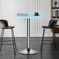 thumbnail image 4 of Magshion Round Bistro Pub Table, 23.6" Adjustable Height Bar Table with Metal Leg and Base, Blue, 4 of 7