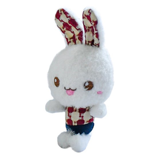 OUSITAID 15cm Plush Rabbit Pendant Lovely Plaid Pattern Bunny Doll Plush Toy Hanging Ornament Fluffy Stuffed Animal Doll Backpack Keychain Pendant Birthday Gift
