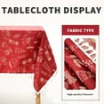 thumbnail image 3 of Christmas Theme Rectangle Table Cloth, Merry Christmas Table Cover,Polyester Tablecloth, Wrinkle Free , Easy to Clean for Dining, Parties, Holiday Decor, Vintage Style, Red, 71"×55", 3 of 7