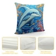 thumbnail image 4 of GOSMITH  Set of  for Couch, Nautical Coastal/Sea Theme/Sea Horse Turtle Dophine Starfish Square Pillows Cover Case for Cushions Sofa Bed Cushion Outdoor Decoration, 4 of 5