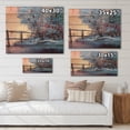 thumbnail image 4 of Designart 'Bridge Of Meandering River With Winter Scenery I' Lake House Print on Natural Pine Wood, 4 of 5