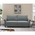 thumbnail image 1 of Grey Three-Seater Fabric Sofa with 4 solid wood legs, Apartment Sofa, 3-Seat lounge room, living room, bedroom,Dining Room,Library,Grey, 1 of 8