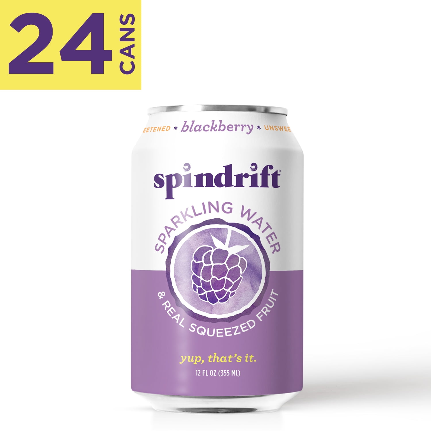 Spindrift Blackberry Sparkling Water, 12 Fl. Oz. Cans (Pack of 24