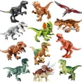thumbnail image 2 of Bloques de construcción de dinosaurios jurásicos, figuras de juguete, Indoraptor, Velociraptor, Triceratop, T-Rex, Dino World, compatibles con Lego, 2 of 4