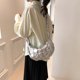 thumbnail image 4 of (FBA Quiere Doblar Los Productos) Nicho Nube Plisada Acolchada Ropa Algodón Burbujas Bolso Cruzado Ligero Un Hombro para Mujer 6080 (plata) Plata, 4 of 9