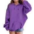thumbnail image 3 of BOBOGOJP Hoodies for Teen Girls Kids Boys Cute Sweatshirt Oversized Long Sleeve Pullover Tops Trendy Preppy Clothes 2-15 Years (Purple, 10-12 Years), 3 of 5