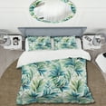 thumbnail image 2 of Designart "Seaside Leaf Symphony II" Green Tropical Bedding Covert Set - Tropical Bed Set With 2 Shams, 2 of 5