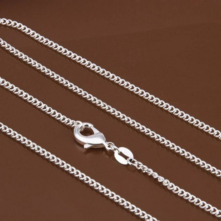 2PCS 925Sterling Solid Silver Men Jewelry 4MM Snake Chain 16- 24 Inch  Necklace