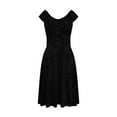 thumbnail image 6 of Ygbgbb Women's Solid Color Elegant Dresses Fitted Ruffle Neck Sleeveless Velvet Mini Dress - Casual Party Cocktail Dress Black S, 6 of 8