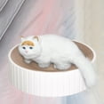 thumbnail image 5 of Rascador redondo para gatos blanco: tapete rascador de cartón resistente, 5 of 5