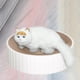 thumbnail image 5 of Rascador redondo para gatos blanco: tapete rascador de cartón resistente, 5 of 5