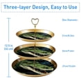 thumbnail image 3 of Crocodile Plastic Discs and Iron Pillar Dessert Stand, 32cm Height with 21cm/24cm/27cm Plates for Party Displays and Events, 3 of 6
