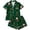 v-39Dark Green126, variant on HAYIMI Women Christmas Print 2 Piece Pajama Set Short Sleeve Lapel Button-Down Tops And Shorts Set Loungewear Sleepwear