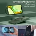thumbnail image 2 of CASEFIV for iPhone 16e Case,with Magnetic Invisible Stand [Military Drop Protection] [Compatible with MagSafe] Shockproof Slim Translucent Anti-Slip,Green, 2 of 7