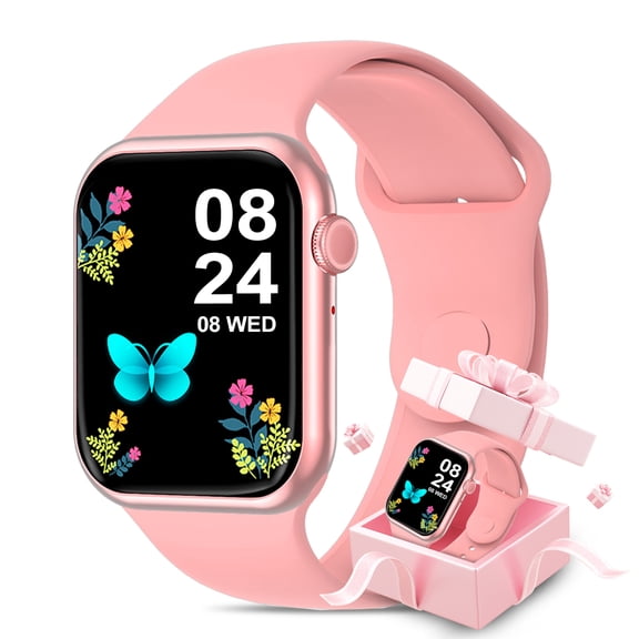 LRSE Smartwatch for Women, 1.75“ Smart Watch for Android/iPhone, Make/Receive Calls/Message Alerts/IP67 Waterproof Outdoor Fitness Tracker Smartwatch (Pink)