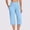 *Sky Blue, variant on ClodeEU Women's Elastic Waist Capri Pants,Stretch Pull On Casual Cropped Pants with Pockets Black,Women's Plus L