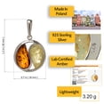 thumbnail image 2 of Sterling Silver and Baltic Honey and Lemon Amber Pendant, 2 of 9