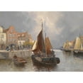 thumbnail image 3 of Georg Fischhof 14x11 Black Modern Framed Museum Art Print Titled - Dutch Port View, 3 of 5