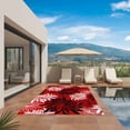 thumbnail image 3 of Botanical Chrysanthemum Outdoor Rug for Patio/Deck/Porch, Non-Slip Large Area Rug 6 x 9 Ft, Abstract Spring Floral Red Black Indoor Outdoor Rugs Washable Area Rugs, Camping Rug Carpet Runner, 3 of 8