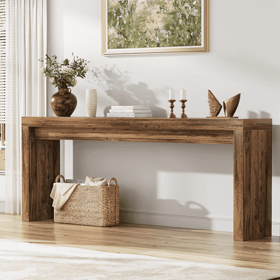 Extra Long Console Table for Entryway, 70.9-Inch Farmhouse Wood Behind Couch Table, Modern Entryway Rectangular Console Table for Entrance, Living Room, Hallway, Foyer (Brown)