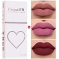 thumbnail image 5 of 2 3 unids/set brillo de labios de terciopelo mate esmalte de labios voluminizador impermeable de larga duración, 5 of 5