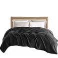 thumbnail image 2 of Black Super Soft Warm Cozy Flannel Fleece Micro Plush Microfiber Bed Throw Blanket, 2 of 4