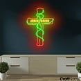 thumbnail image 3 of Craftnamesign Jesus Saves Neon Light, Christmas LED Sign Wall Art, Cross Wall Decor, 3 of 5