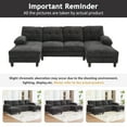 thumbnail image 6 of Villeston U-shaped Sectional Sofa 103.6" Chenille Fabric Couch with Dual Chaise Lounges, Storage Pockets and Armrest Pillows for Living Room,Black, 6 of 8