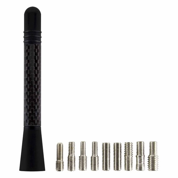 Metra WM-RMCF 4" Carbon Fiber Automobile Replacement Antenna, Black ONE EACH