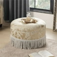 thumbnail image 3 of Jennifer Taylor Home Yolanda 24" Round Upholstered Accent Ottoman, Neutral, 3 of 11