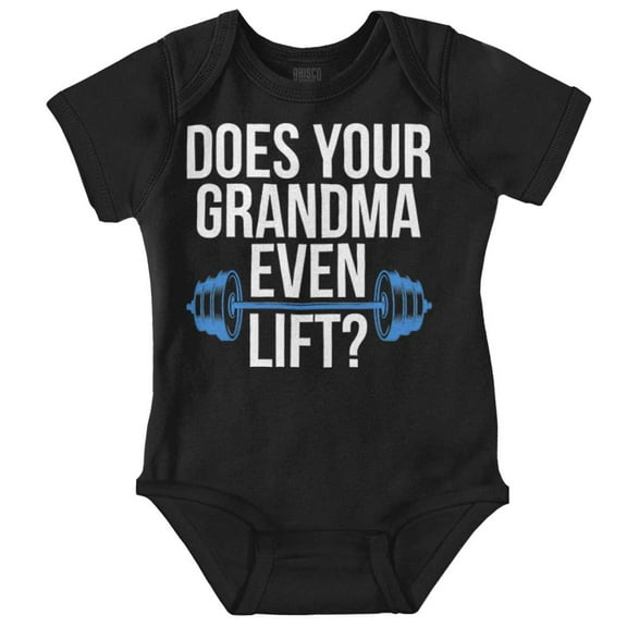 Does Your Grandma Even Lift Exercise Romper Boys or Girls Infant Baby Brisco Brands 12M