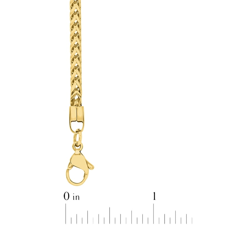 Men's 24" 3mm Franco Chain Necklace - Gold Plated Stainless Steel, Unisex + Gift Box 4 thumbnail image