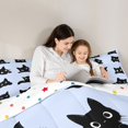 thumbnail image 4 of Homewish Teens Cute Black Cats Bedding Comforter Set 7 Pieces,Cartoon Pet Full Bedding Set Lightweight,Kawaii Animal Fitted Sheet Flat Sheet,Breathable Home Decor,Reversible, 4 of 8