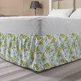 thumbnail image 1 of Sea Bed Skirt, Natural Theme Seahorses and Fern Patterns Leaves and Seashells, Elastic Bedskirt Dust Ruffle Wrap Around for Bedding Decor, 4 Sizes, Almond Green Apple Green, by Ambesonne, 1 of 2