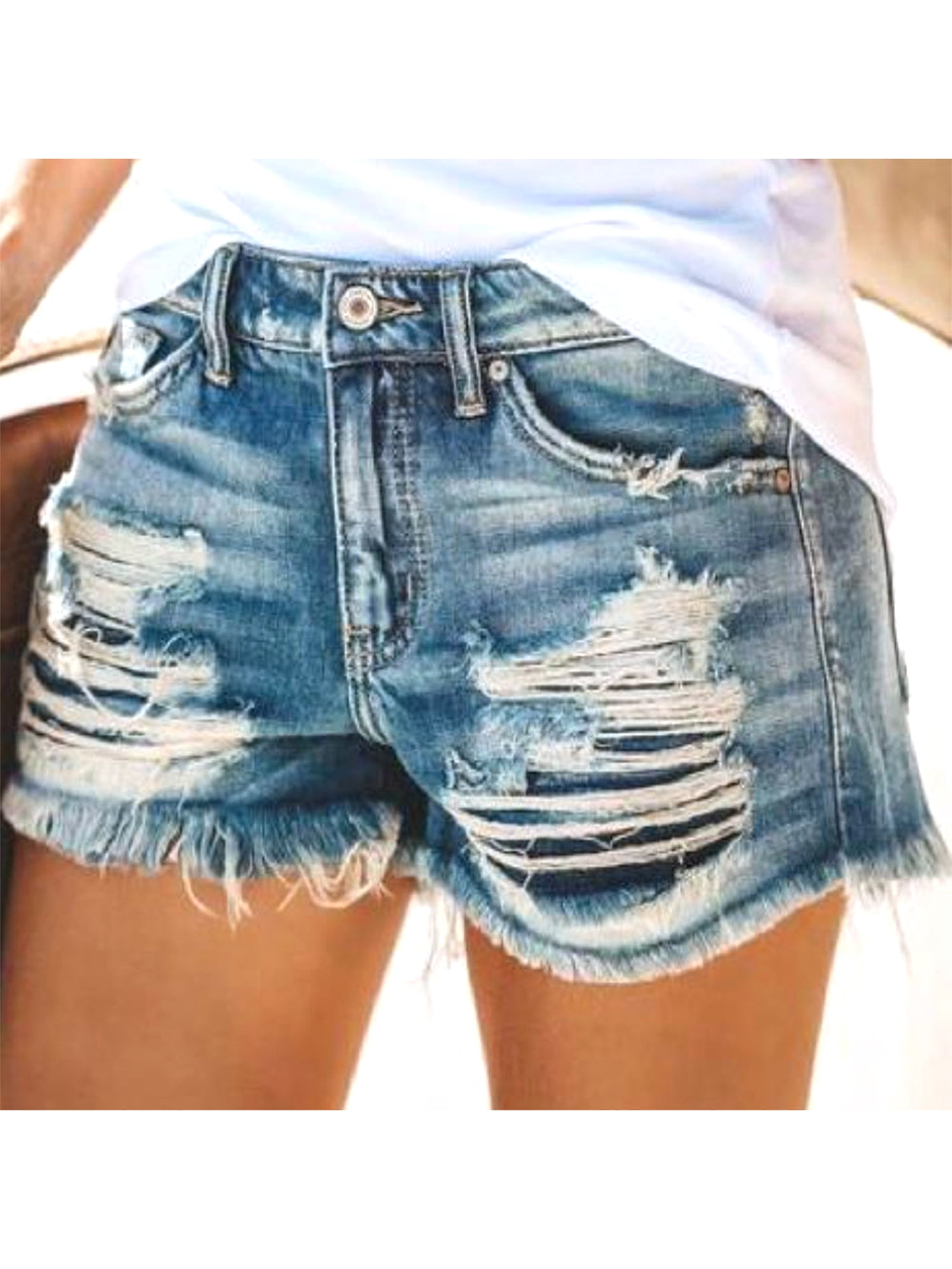 Denim Ripped Shorts